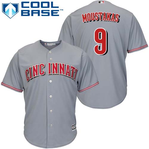 Reds #9 Mike Moustakas Grey New Cool Base Stitched Youth MLB Jersey